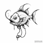 A deep-sea anglerfish with a bioluminescent l… – эскиз тату (№1749788981_0, 13.06.2025 04:29) — Tatufoto.com