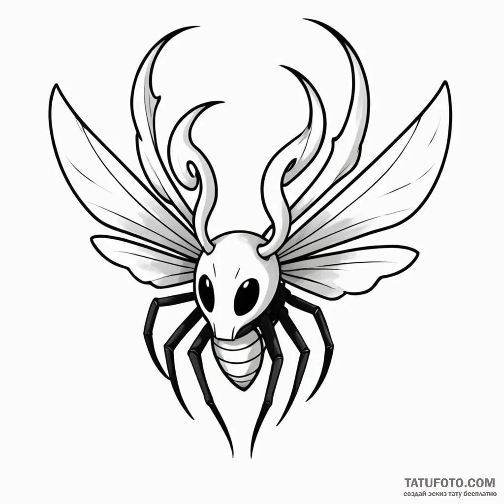 Hornet from hollow knight - эскиз тату (№1749789177_0, 13.06.2025 04:32) — Tatufoto.com