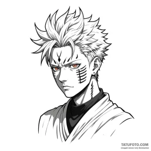 Sukuna's markings from jujutsu kaisen - эскиз тату (№1749790115_0, 13.06.2025 04:48) — Tatufoto.com