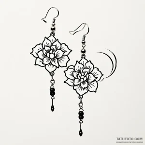 Tanjiro's hanafuda earrings from demon slayer - эскиз тату (№1749790185_0, 13.06.2025 04:49) — Tatufoto.com