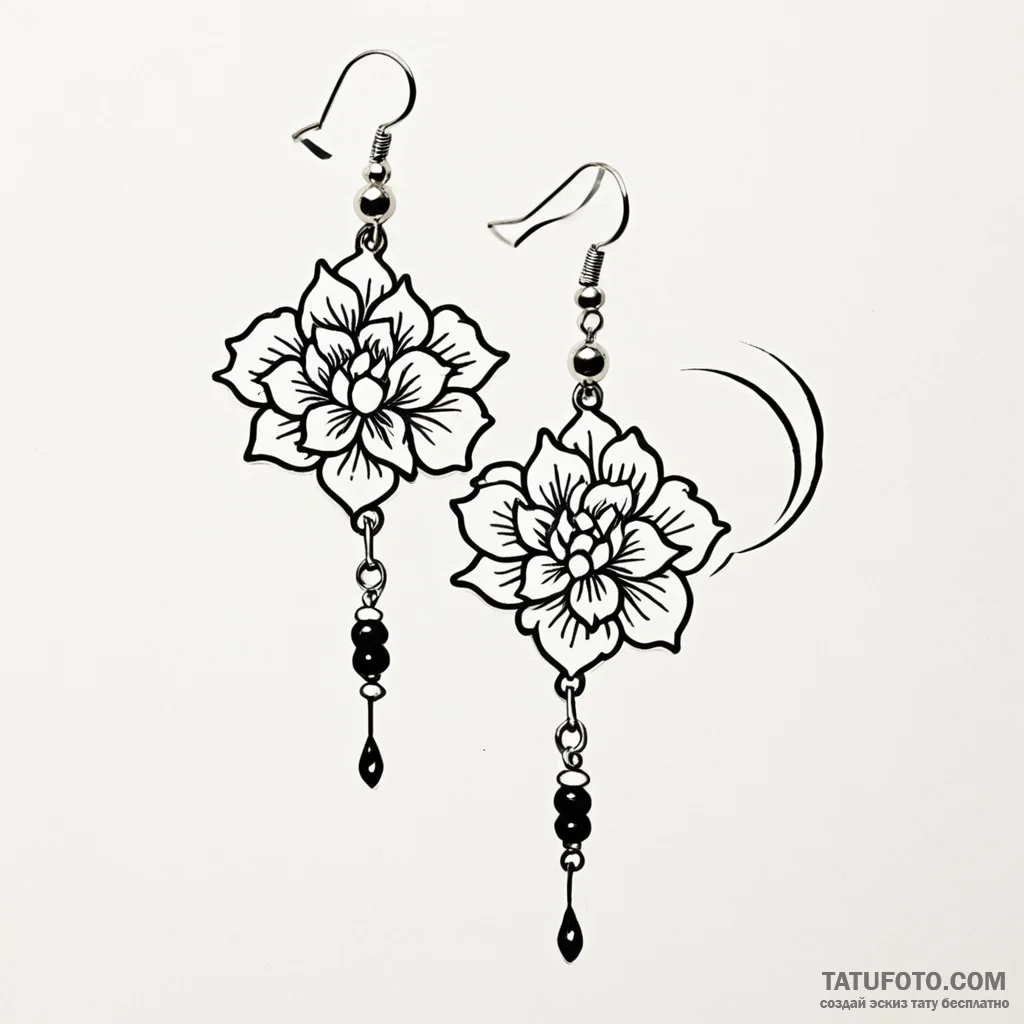 Tanjiro's hanafuda earrings from demon slayer - эскиз тату (№1749790185_0, 13.06.2025 04:49) — Tatufoto.com