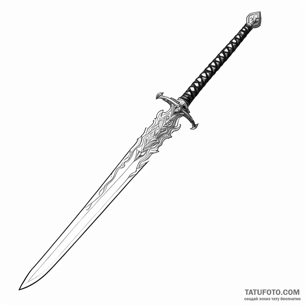 A nichirin sword from demon slayer — эскиз тату (№1749790314_0, 13.06.2025 04:51) — Tatufoto.com