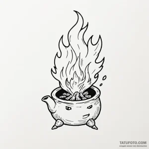 Calcifer from howl's moving castle - эскиз тату (№1749790444_0, 13.06.2025 04:54) — Tatufoto.com
