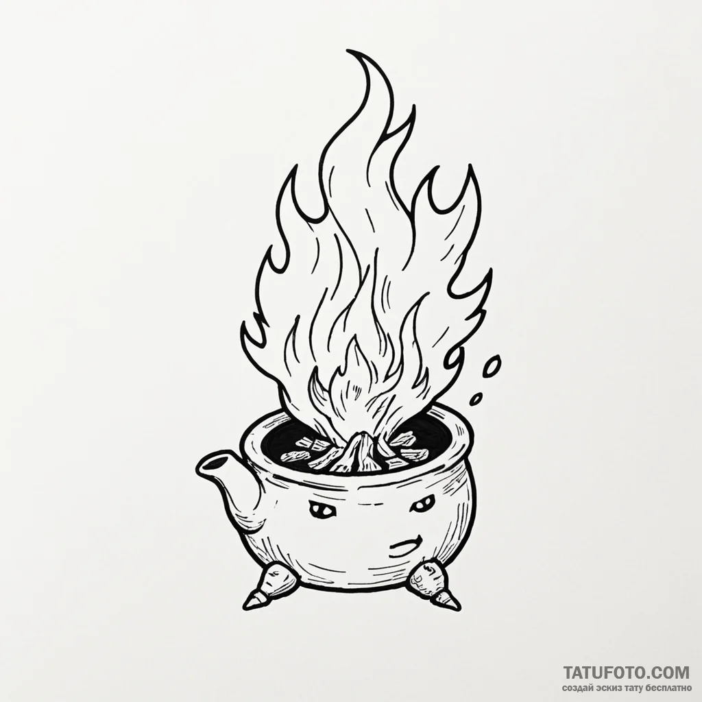 Calcifer from howl’s moving castle — эскиз тату (№1749790444_0, 13.06.2025 04:54) — Tatufoto.com