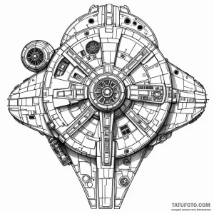 The millennium falcon blueprint - эскиз тату (№1749790895_0, 13.06.2025 05:01) — Tatufoto.com