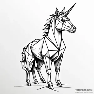 The origami unicorn from blade runner - эскиз тату (№1749791156_0, 13.06.2025 05:05) — Tatufoto.com