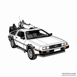 The delorean from back to the future - эскиз тату (№1749791219_0, 13.06.2025 05:06) — Tatufoto.com