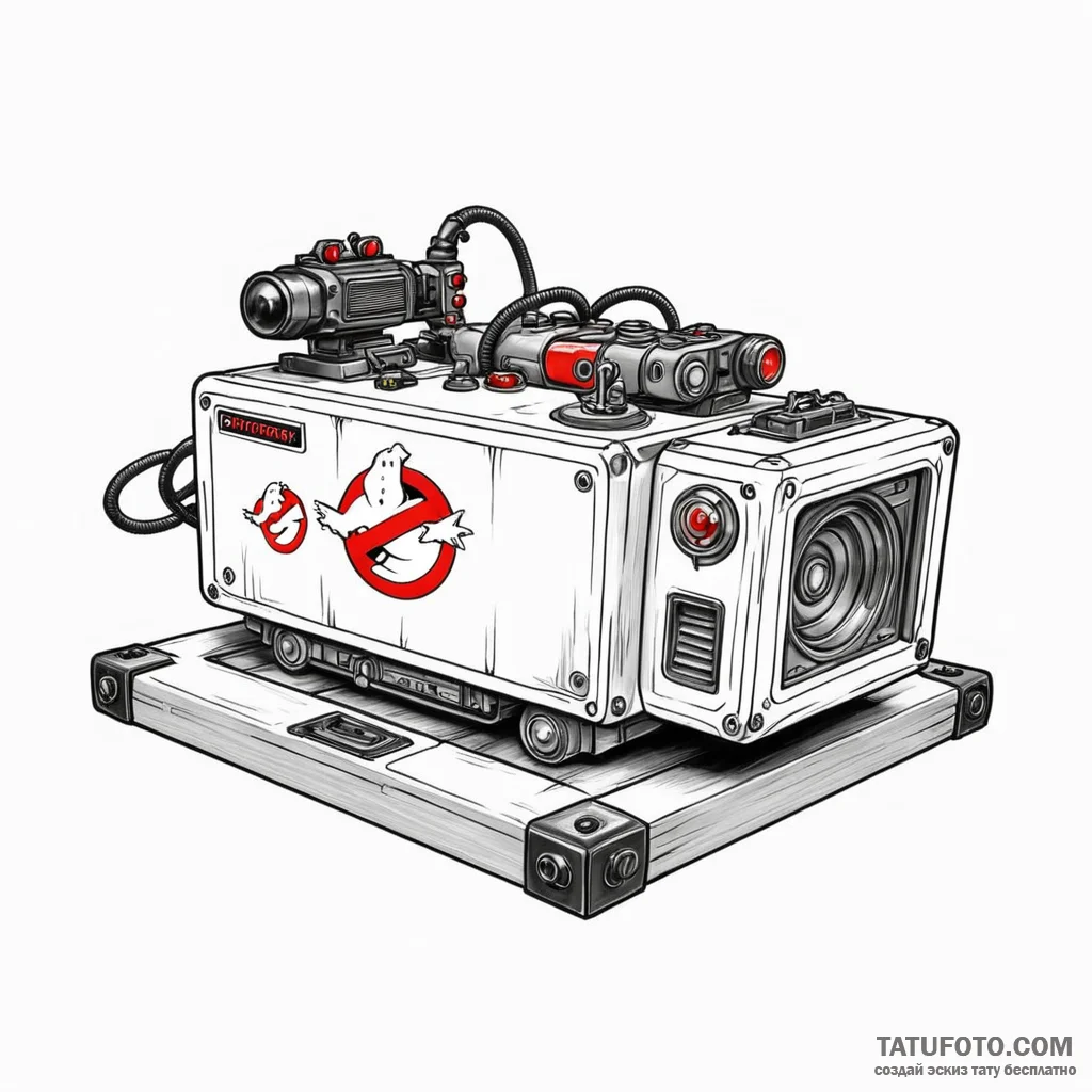 A ghostbusters ghost trap — эскиз тату (№1749791286_0, 13.06.2025 05:08) — Tatufoto.com