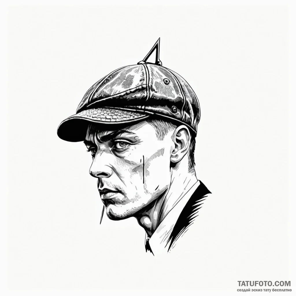 The peaky blinders' razor blade cap - эскиз тату (№1749791955_0, 13.06.2025 05:19) — Tatufoto.com