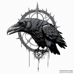 The three-eyed raven from game of thrones - эскиз тату (№1749792150_0, 13.06.2025 05:22) — Tatufoto.com