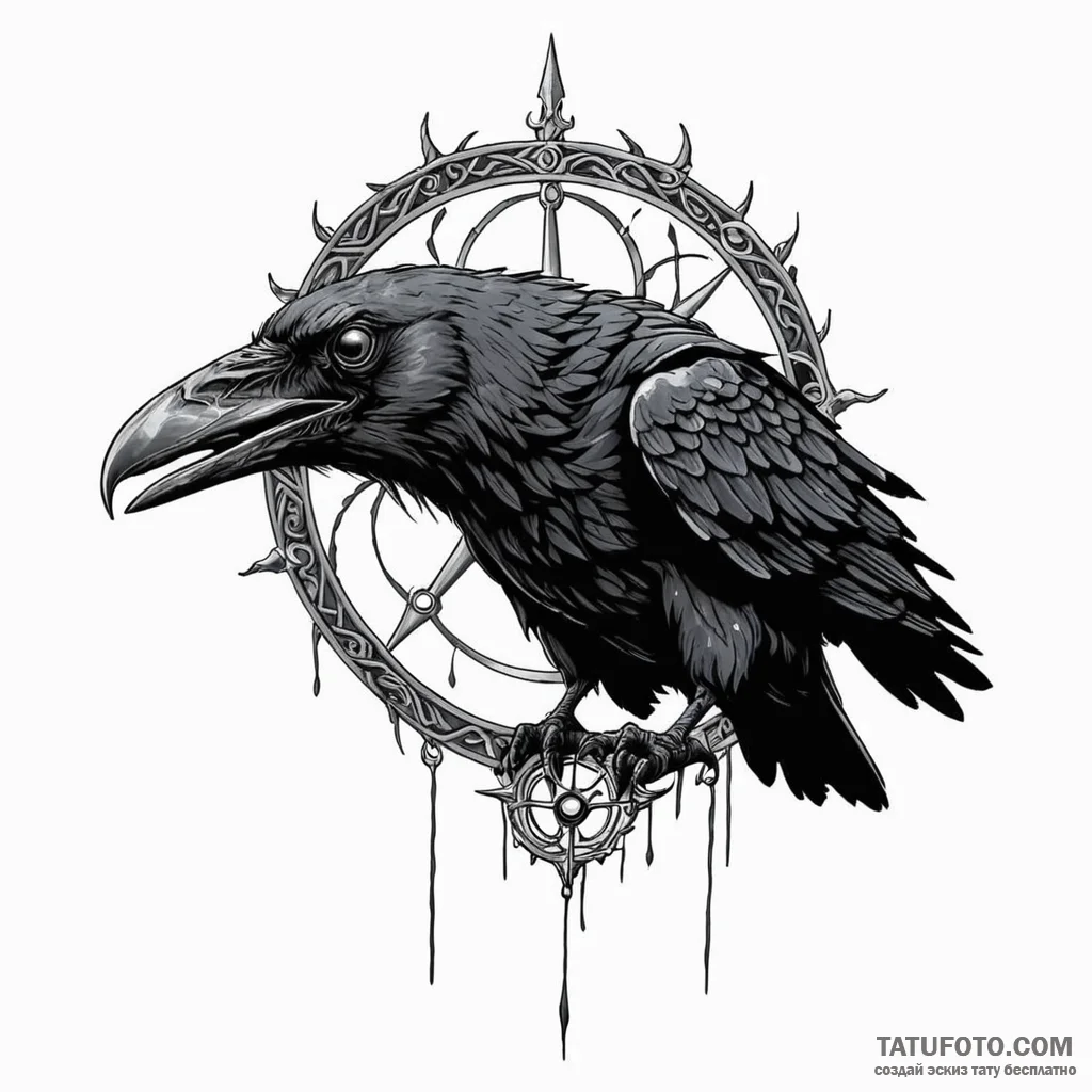 The three-eyed raven from game of thrones — эскиз тату (№1749792150_0, 13.06.2025 05:22) — Tatufoto.com