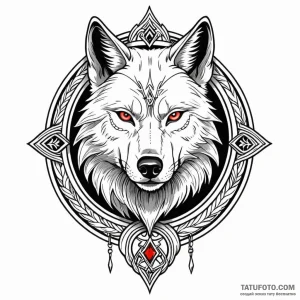 Geralt's wolf medallion from the witcher - эскиз тату (№1749792217_0, 13.06.2025 05:23) — Tatufoto.com