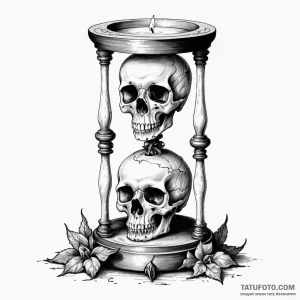 A memento mori still life (skull, hourglass,... - эскиз тату (№1749792802_0, 13.06.2025 05:33) — Tatufoto.com