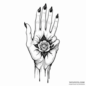 A victorian mourning hand symbol - эскиз тату (№1749792933_0, 13.06.2025 05:35) — Tatufoto.com