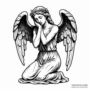 A weeping angel statue - эскиз тату (№1749792998_0, 13.06.2025 05:36) — Tatufoto.com