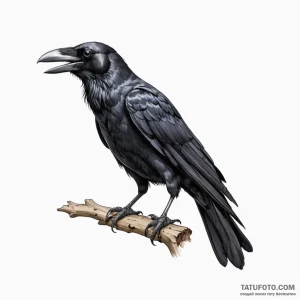 A taxidermy crow - эскиз тату (№1749793196_0, 13.06.2025 05:39) — Tatufoto.com