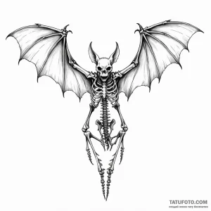 A bat skeleton - эскиз тату (№1749793324_0, 13.06.2025 05:42) — Tatufoto.com