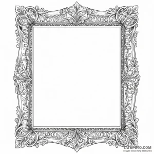 An ornate, empty picture frame - эскиз тату (№1749793938_0, 13.06.2025 05:52) — Tatufoto.com