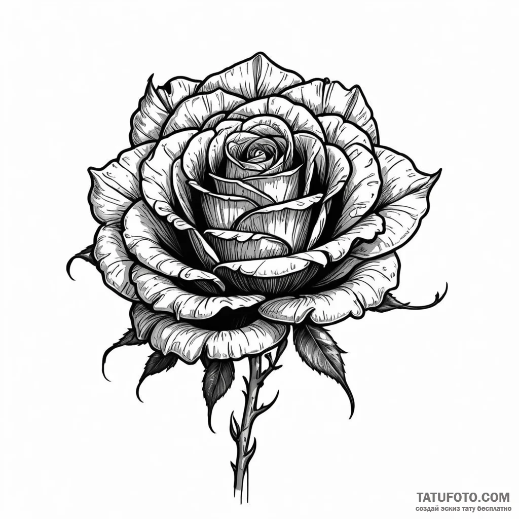 A wilting black rose losing its petals — эскиз тату (№1749794005_0, 13.06.2025 05:53) — Tatufoto.com