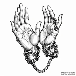 Chained hands breaking free - эскиз тату (№1749794070_0, 13.06.2025 05:54) — Tatufoto.com