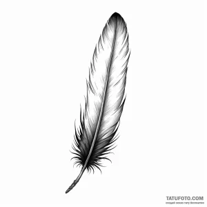 A single raven feather - эскиз тату (№1749794135_0, 13.06.2025 05:55) — Tatufoto.com