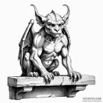 Gargoyle on a ledge (is there, but can be a c… — эскиз тату (№1749794199_0, 13.06.2025 05:56) — Tatufoto.com