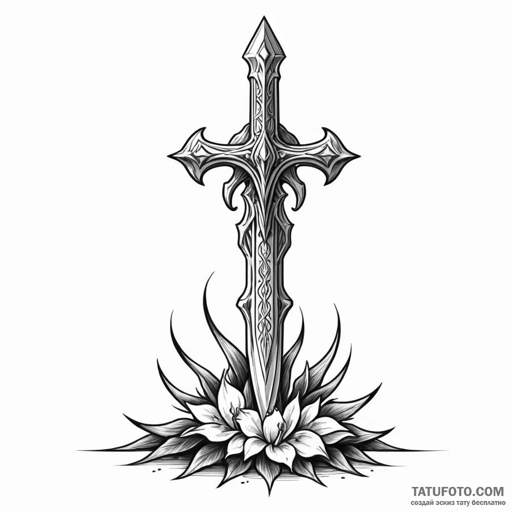 A sacrificial dagger on an altar — эскиз тату (№1749794782_0, 13.06.2025 06:06) — Tatufoto.com