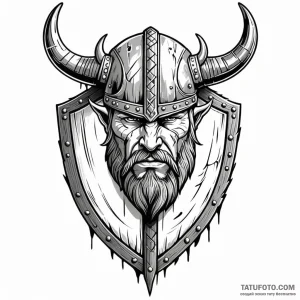 A broken viking shield - эскиз тату (№1749795493_0, 13.06.2025 06:18) — Tatufoto.com
