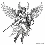 A valkyrie carrying a fallen soldier — эскиз тату (№1749796042_0, 13.06.2025 06:27) — Tatufoto.com