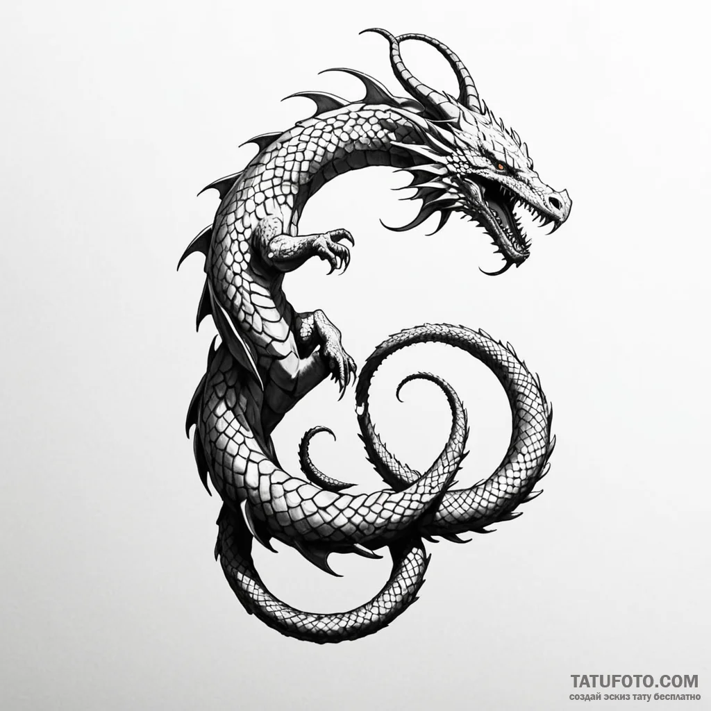 Jörmungandr biting its own tail (is there as… — эскиз тату (№1749796240_0, 13.06.2025 06:30) — Tatufoto.com