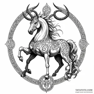 Sleipnir, odin's eight-legged horse - эскиз тату (№1749796309_0, 13.06.2025 06:31) — Tatufoto.com
