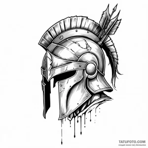 A spartan helmet with an arrow in it (is ther... - эскиз тату (№1749796442_0, 13.06.2025 06:34) — Tatufoto.com