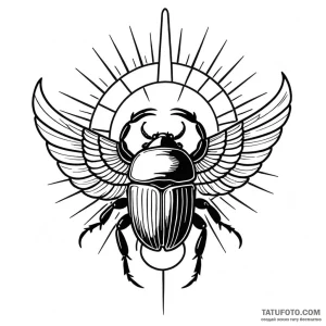 An egyptian scarab pushing the sun (is there,... - эскиз тату (№1749796508_0, 13.06.2025 06:35) — Tatufoto.com