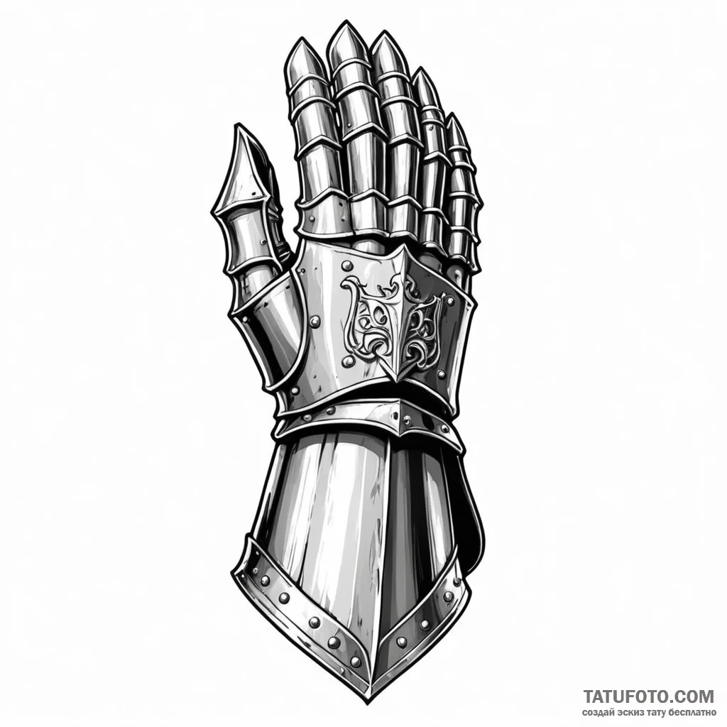 A medieval knight’s gauntlet — эскиз тату (№1749796707_0, 13.06.2025 06:38) — Tatufoto.com