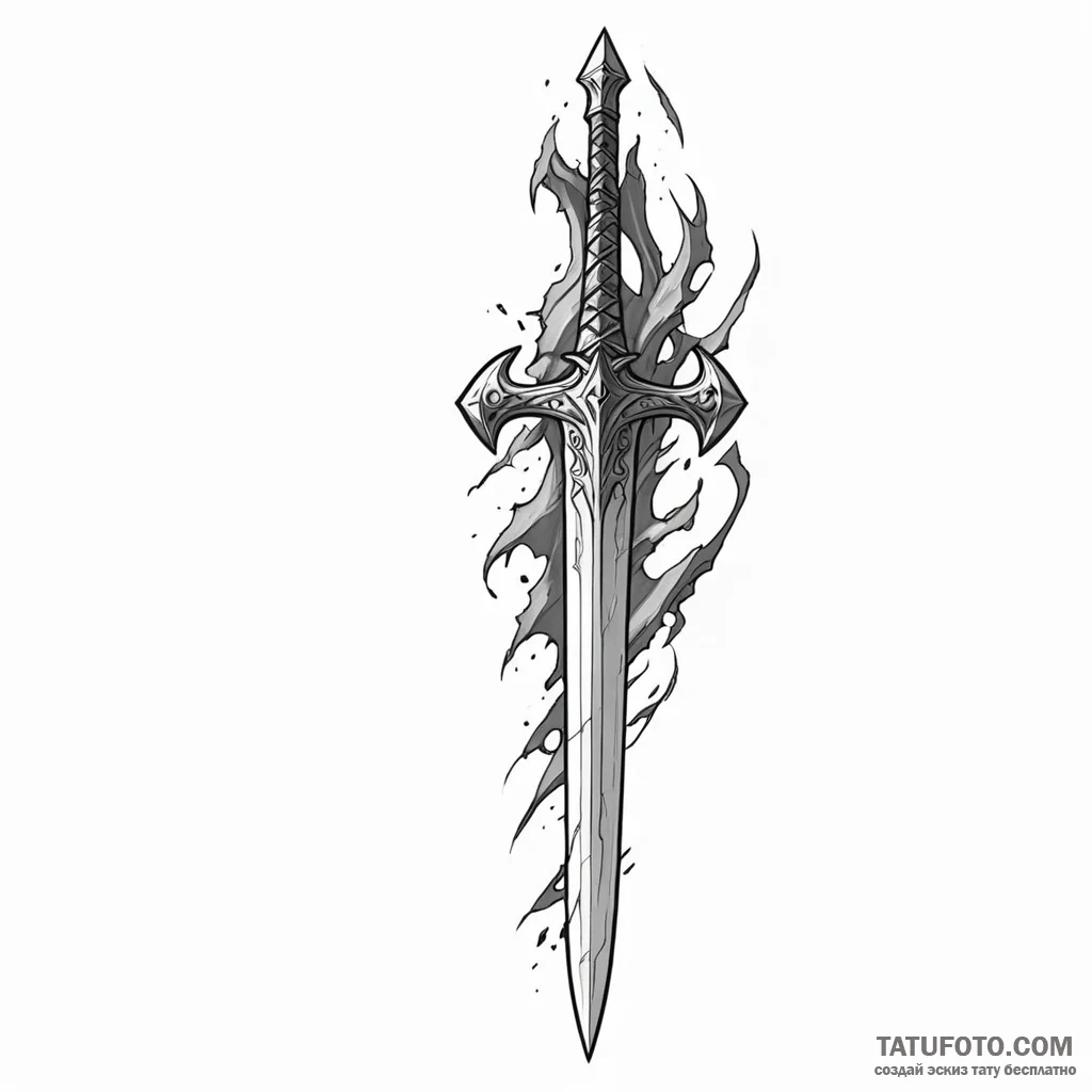 A broken sword of a knight — эскиз тату (№1749796772_0, 13.06.2025 06:39) — Tatufoto.com