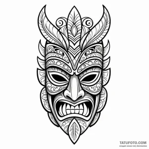 A polynesian tiki mask - эскиз тату (№1749797164_0, 13.06.2025 06:46) — Tatufoto.com