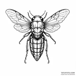 A cicada with its shell - эскиз тату (№1749797568_0, 13.06.2025 06:52) — Tatufoto.com
