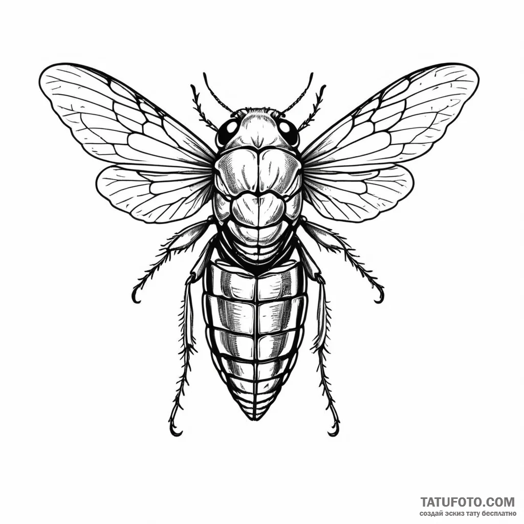 A cicada with its shell — эскиз тату (№1749797568_0, 13.06.2025 06:52) — Tatufoto.com