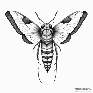 A death's-head hawkmoth - эскиз тату (№1749797636_0, 13.06.2025 06:53) — Tatufoto.com