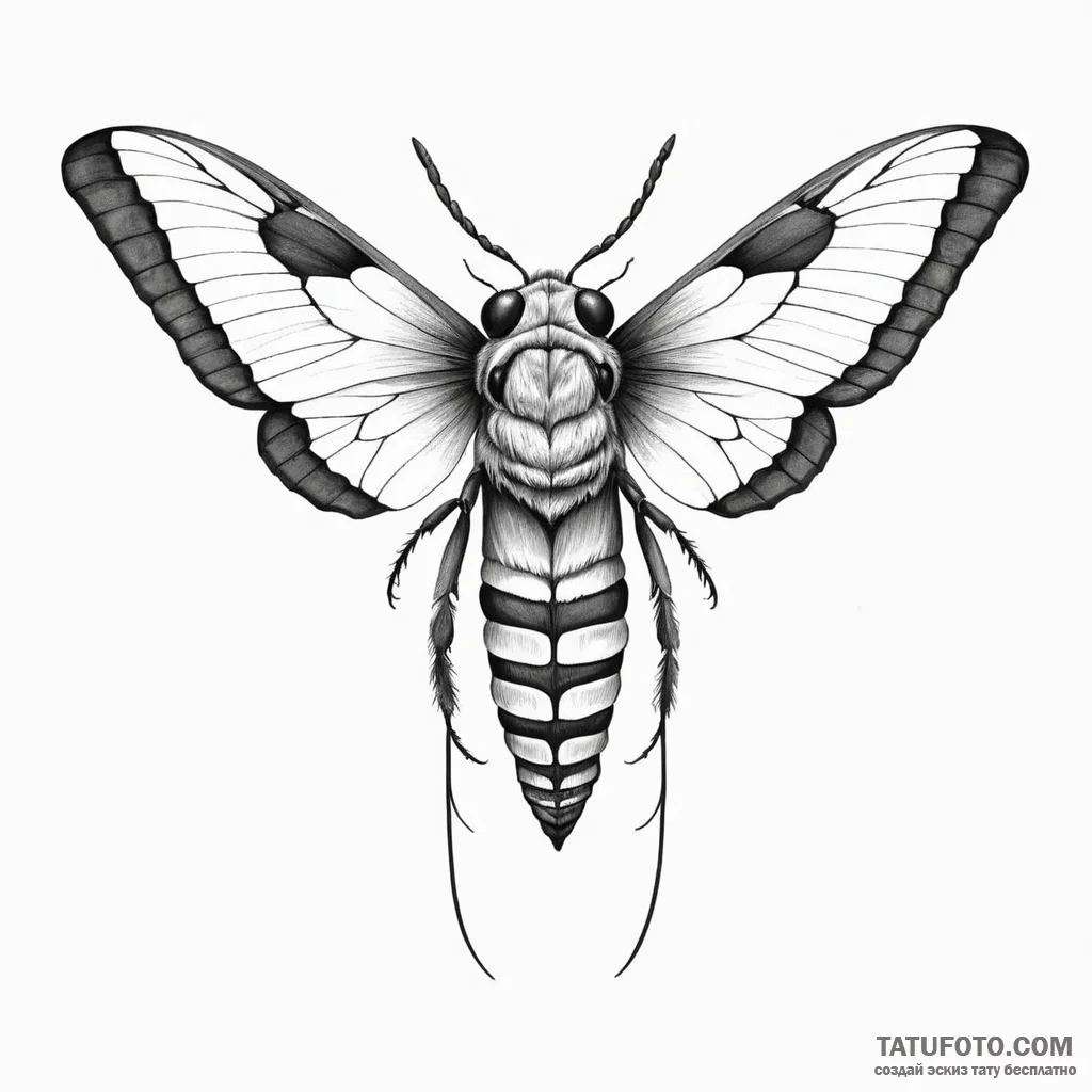 A death’s-head hawkmoth — эскиз тату (№1749797636_0, 13.06.2025 06:53) — Tatufoto.com