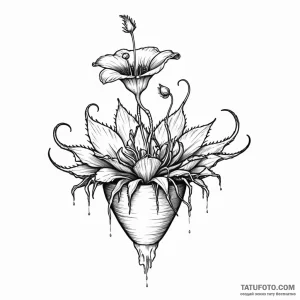 A venus flytrap closing - эскиз тату (№1749797905_0, 13.06.2025 06:58) — Tatufoto.com
