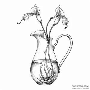 A pitcher plant - эскиз тату (№1749797973_0, 13.06.2025 06:59) — Tatufoto.com