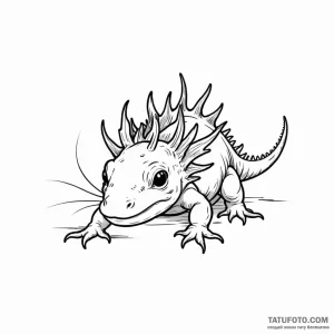 An axolotl - эскиз тату (№1749798040_0, 13.06.2025 07:00) — Tatufoto.com