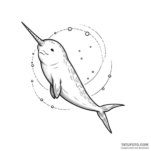 A narwhal - эскиз тату (№1749798109_0, 13.06.2025 07:01) — Tatufoto.com