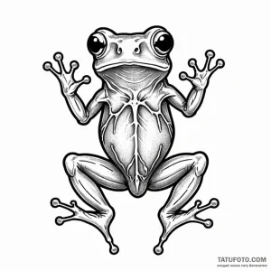 A glass frog with visible organs - эскиз тату (№1749798241_0, 13.06.2025 07:04) — Tatufoto.com