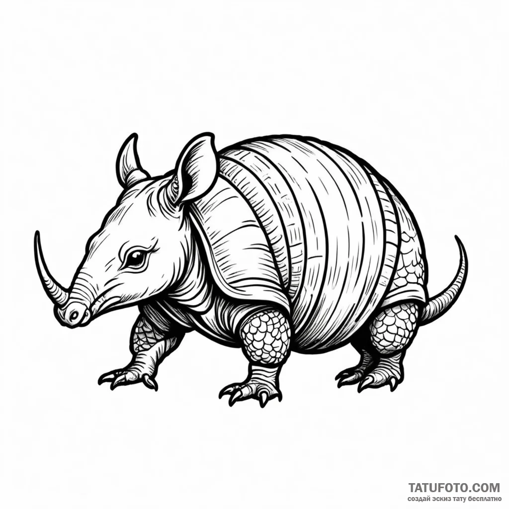 An armadillo — эскиз тату (№1749798643_0, 13.06.2025 07:10) — Tatufoto.com