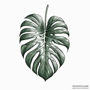 A monstera leaf - эскиз тату (№1749799094_0, 13.06.2025 07:18) — Tatufoto.com