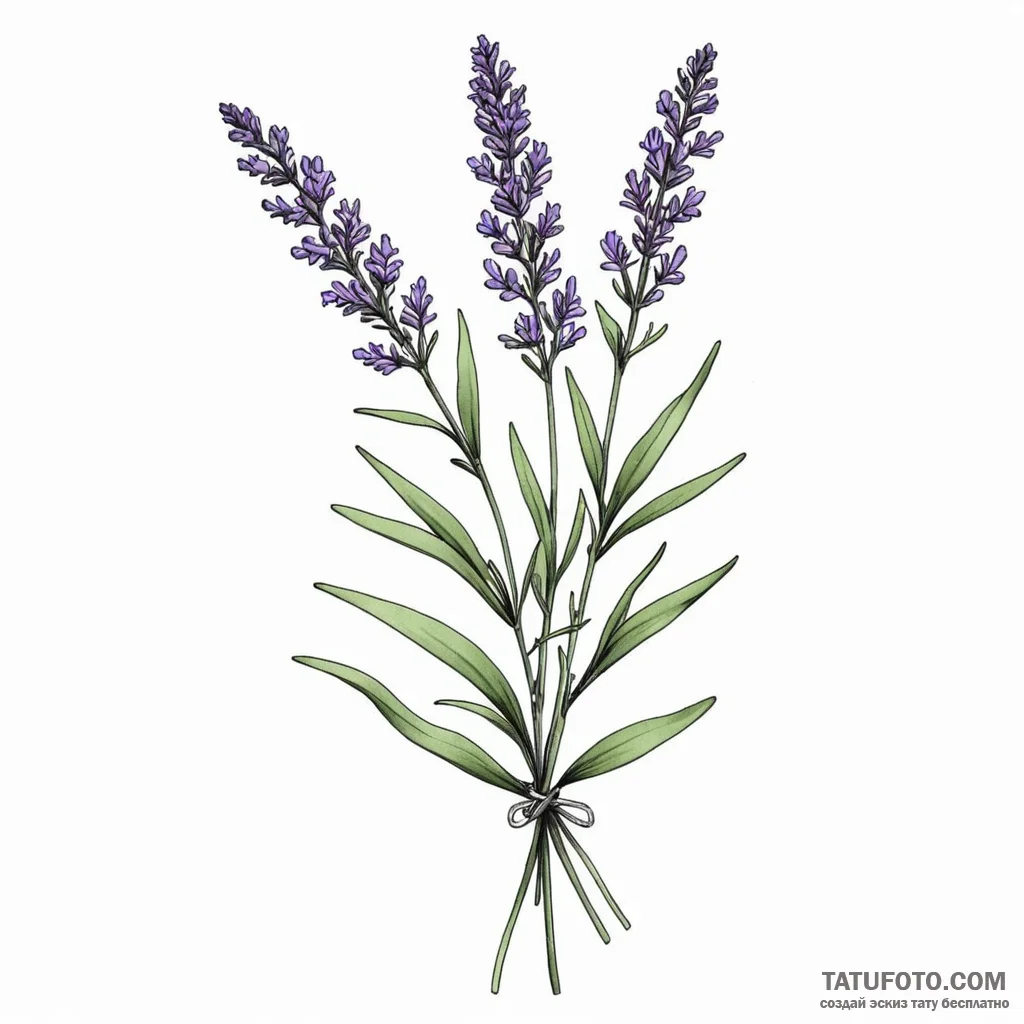 A sprig of lavender — эскиз тату (№1749799349_0, 13.06.2025 07:22) — Tatufoto.com