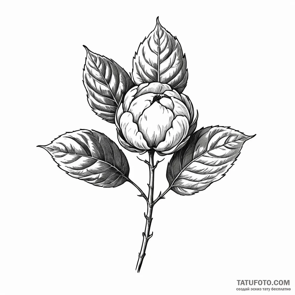 A single cotton plant boll — эскиз тату (№1749799415_0, 13.06.2025 07:23) — Tatufoto.com