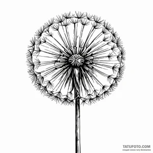 A dandelion clock (is there, but can be a clo... - эскиз тату (№1749799478_0, 13.06.2025 07:24) — Tatufoto.com